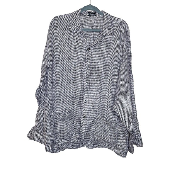 Messori Medium Mens Gray Regular Fit Long Sleeve Linen Button Up Shirt Jacket - Picture 1 of 9